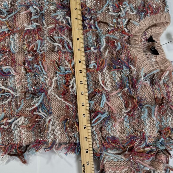 NEW Akira Womens S Dress Multicolor Fringe Knit Sweater Party Cocktail Winter - Picture 12 of 12